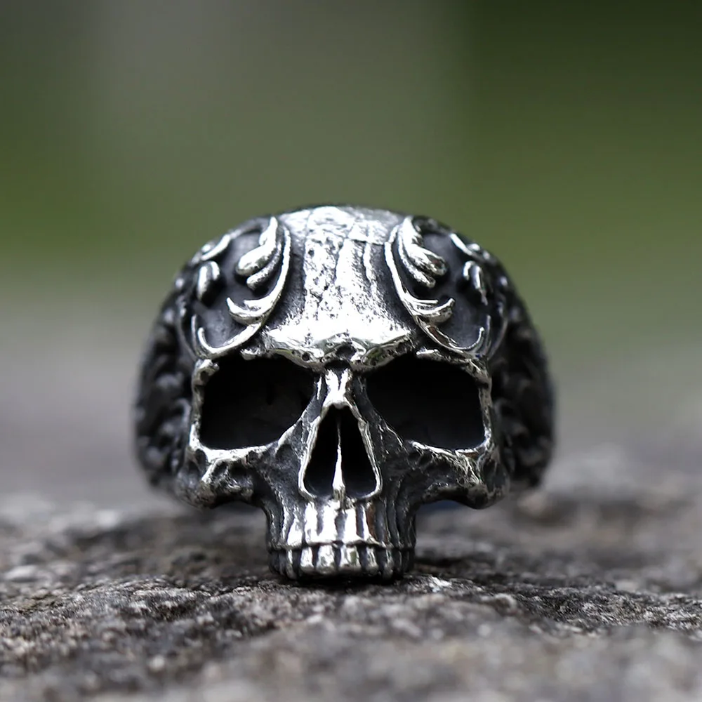 NEW Men\'s 316L stainless-steel rings Retro Skull Head Vintage gothic punk high-quality Jewelry Gifts free shipping