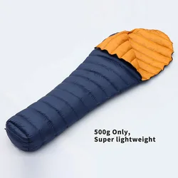 Down Sleeping Bag Ultralight Camping Sleeping Bag for Adults 90% Duck Down FP800+ for 5-10°C Camping Gear with Storage Bag