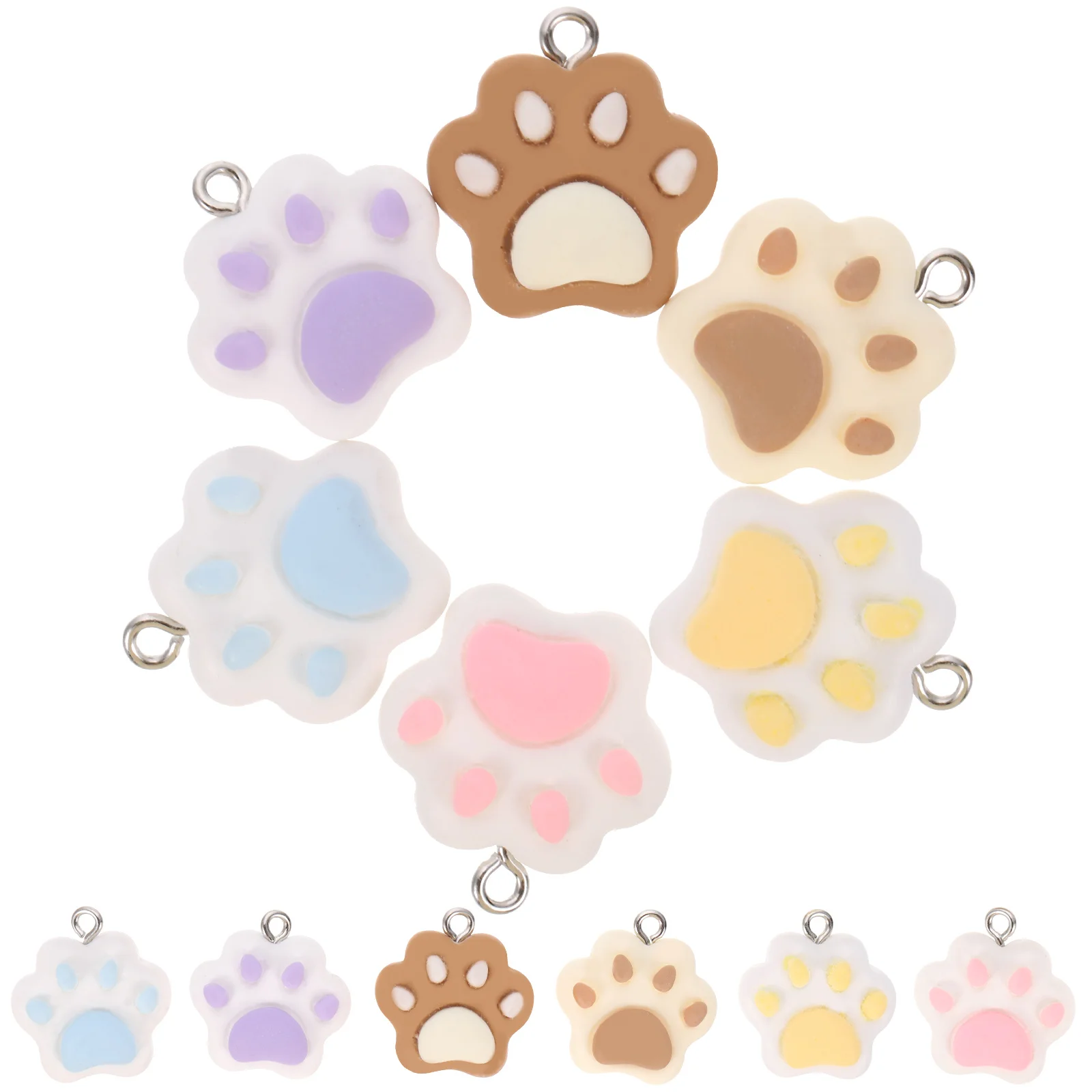 

18pcs Resin Accessories Jewelry Charms Cute Dog Paw Print Lightweight Durable Beads Bracelet Earrings DIY Craft Material