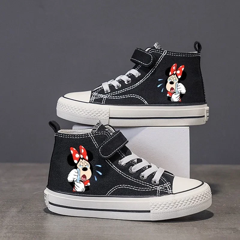 Canvas High-top Low shoes Mickey Mouse Clubhouse Love Girl Boys Kids disney Shoes Casual Cartoon comfort Children Print Shoes 58