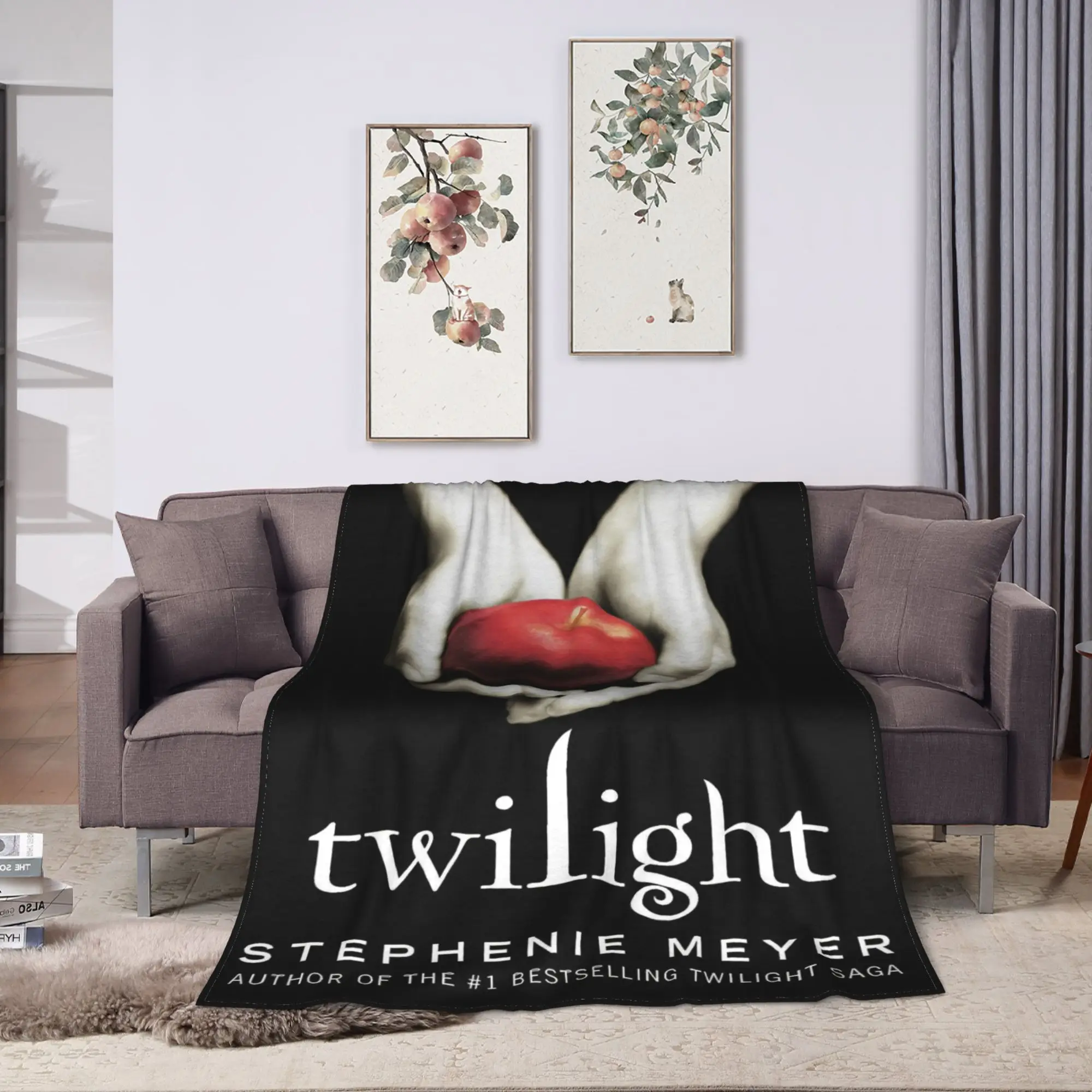The Twilight Hands Holding Red Apple Blanket Office Flannel Throw Blanket For Outdoor Warm Soft Design Quality Bedspread Gift