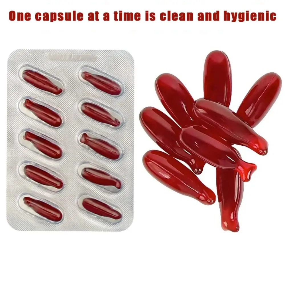 

Festive Atmosphere Easy To Clean Fake Plasma Non-toxic Safe Fake Blood Pills Prank Halloween Props Edible plasma Cosplay