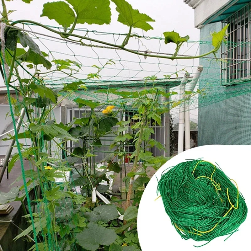 

Plant Climbing Net Bean Corner Vegetables Hanging Squash Luffa Cucumber Nylon Mesh Bracket Nets Gardening Planting Climbing Nets