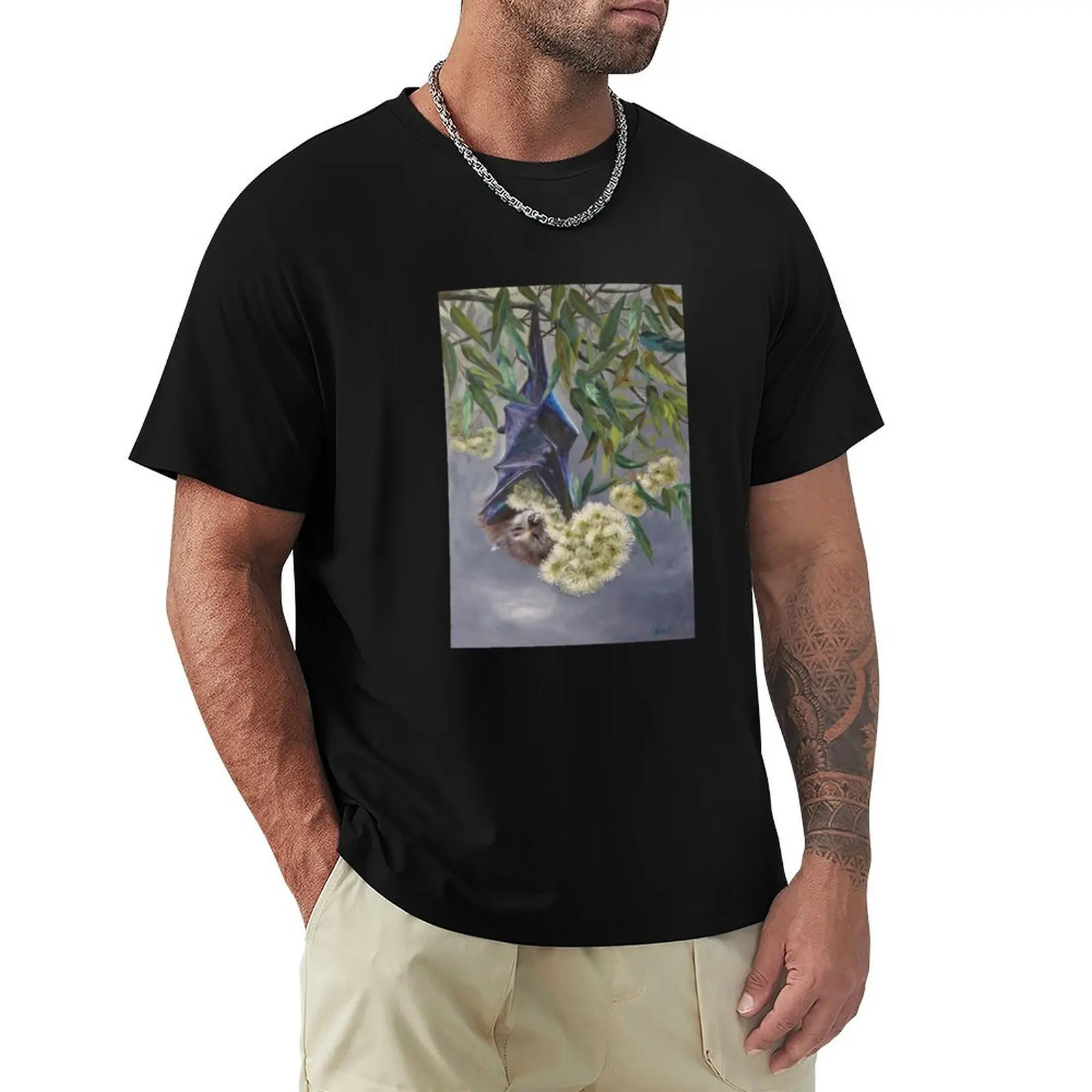 

Fruit Bat Flowers T-Shirt Summer Casual Loose T-Shirt