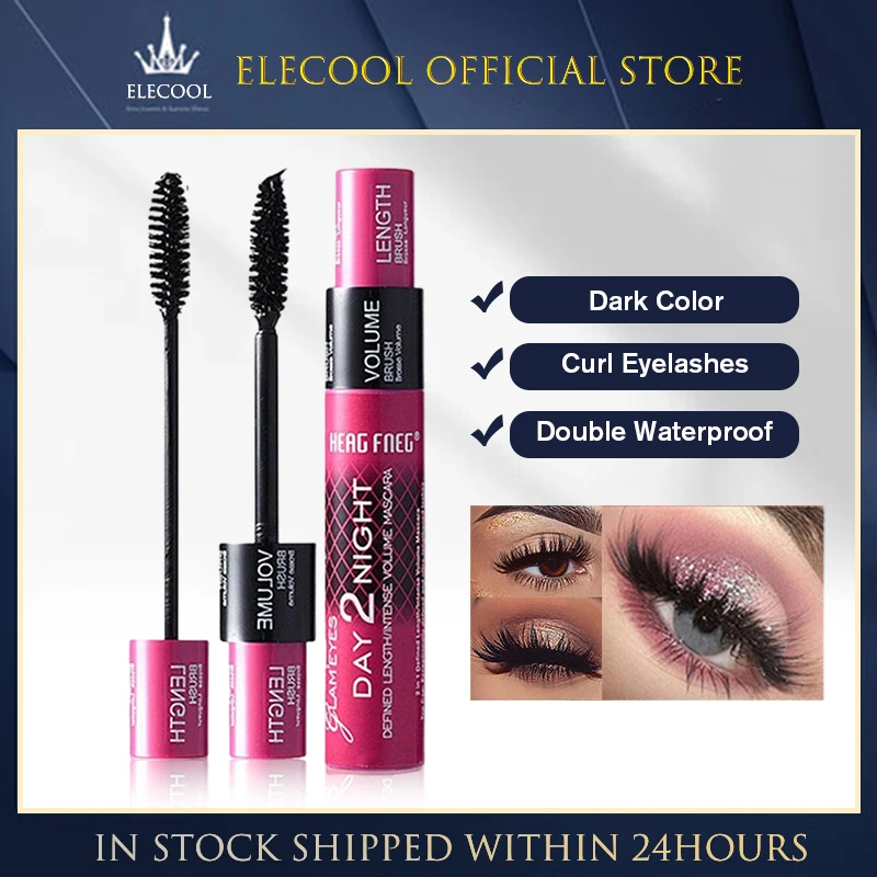 Black Curled Lashes Mascara, Alonga os Cílios, Volume Extra, Longa Duração, Impermeável, Natural, Secagem Rápida, Maquiagem Feminina