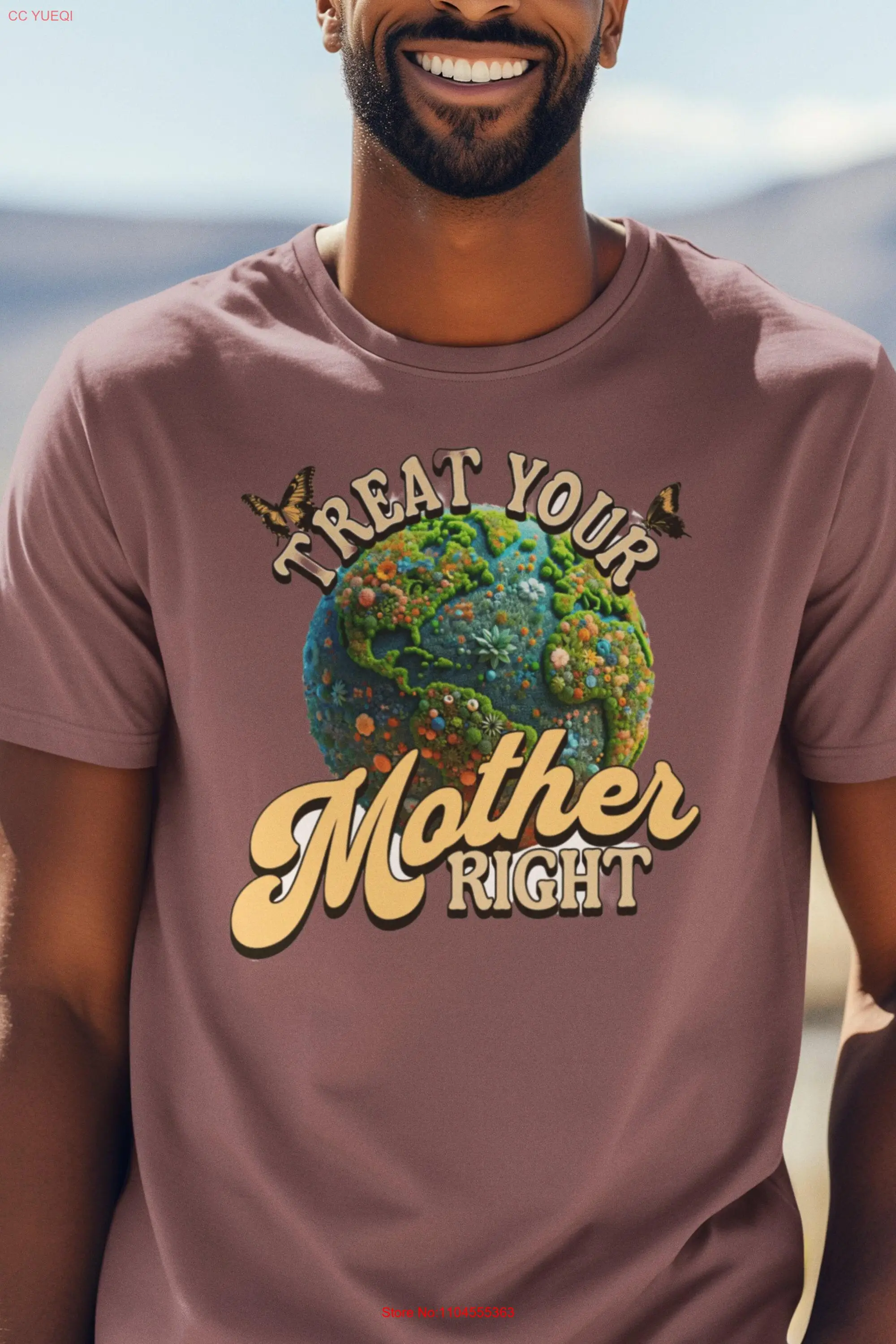 

Футболка «День Земли» Treat Mother Right, окрашенная одежда с длинными или короткими рукавами