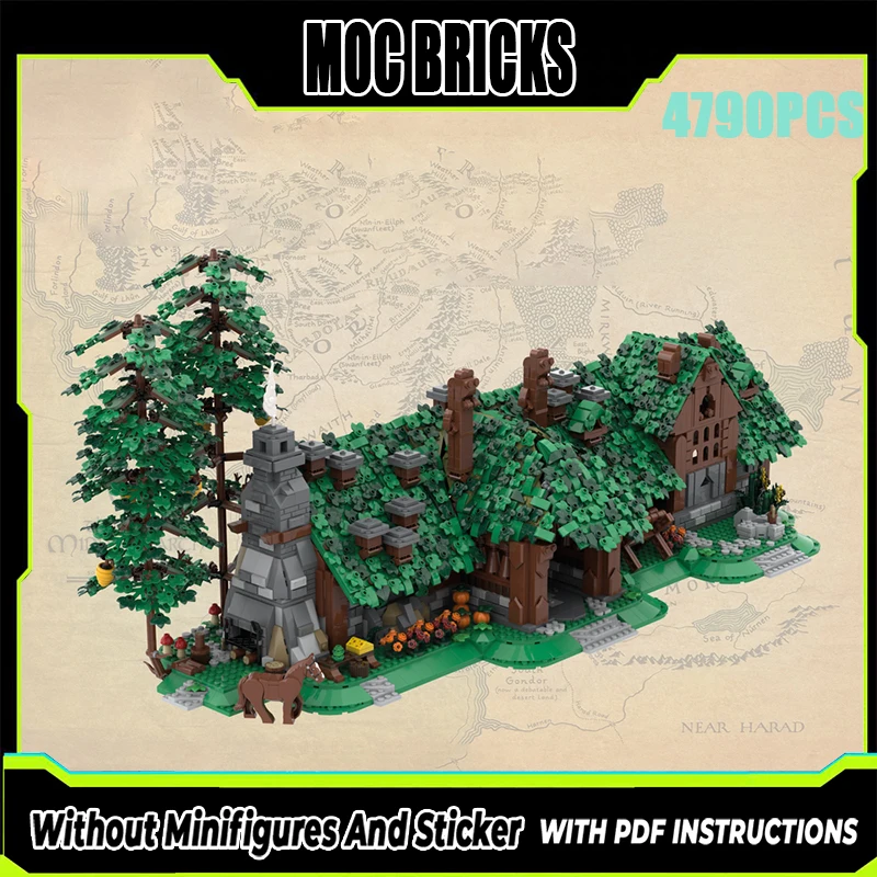 Prachtig nieuw product MOC bouwsteen ring scène model Beorn's home technologie modulaire kinderspeelgoed cadeau DIY-montageset