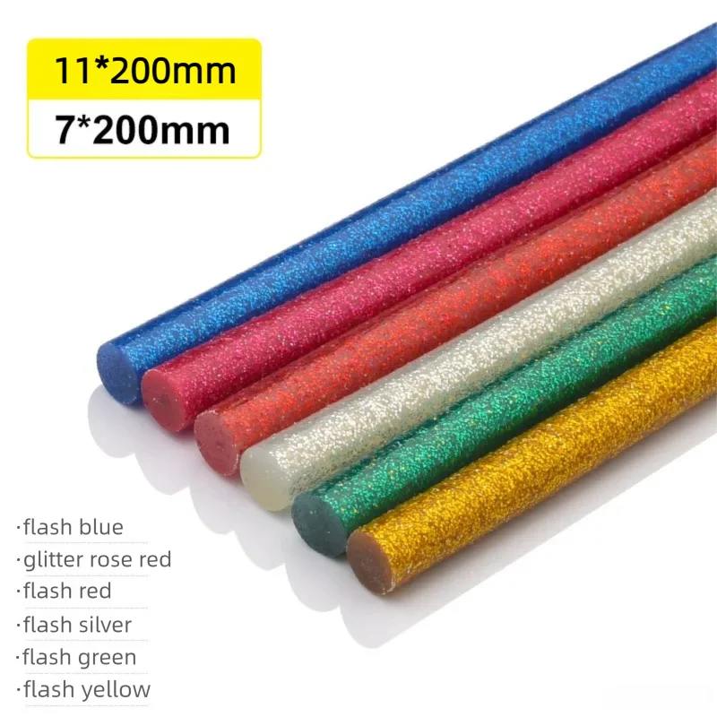 OD 7mm 11mm Colorful hot melt adhesive stick high viscosity flash electric hot melt adhesive strip DIY creation length 100-200mm