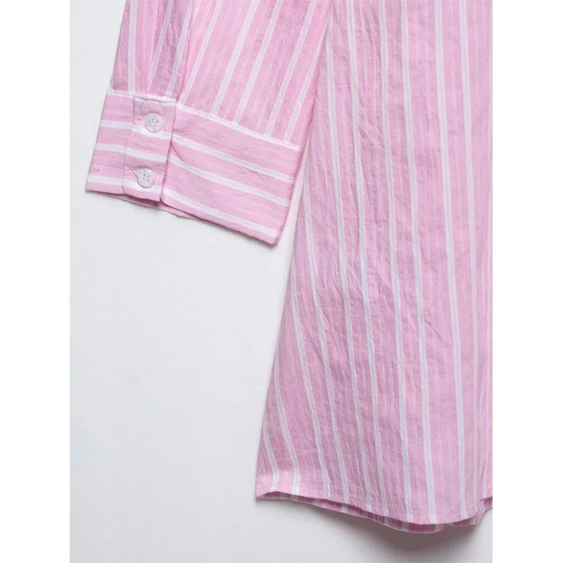 Nowa moda damska Seksowne sukienki w paski w jednolitym kolorze Sukienka z długim rękawem w stylu plażowym Kobiece eleganckie sukienki imprezowe