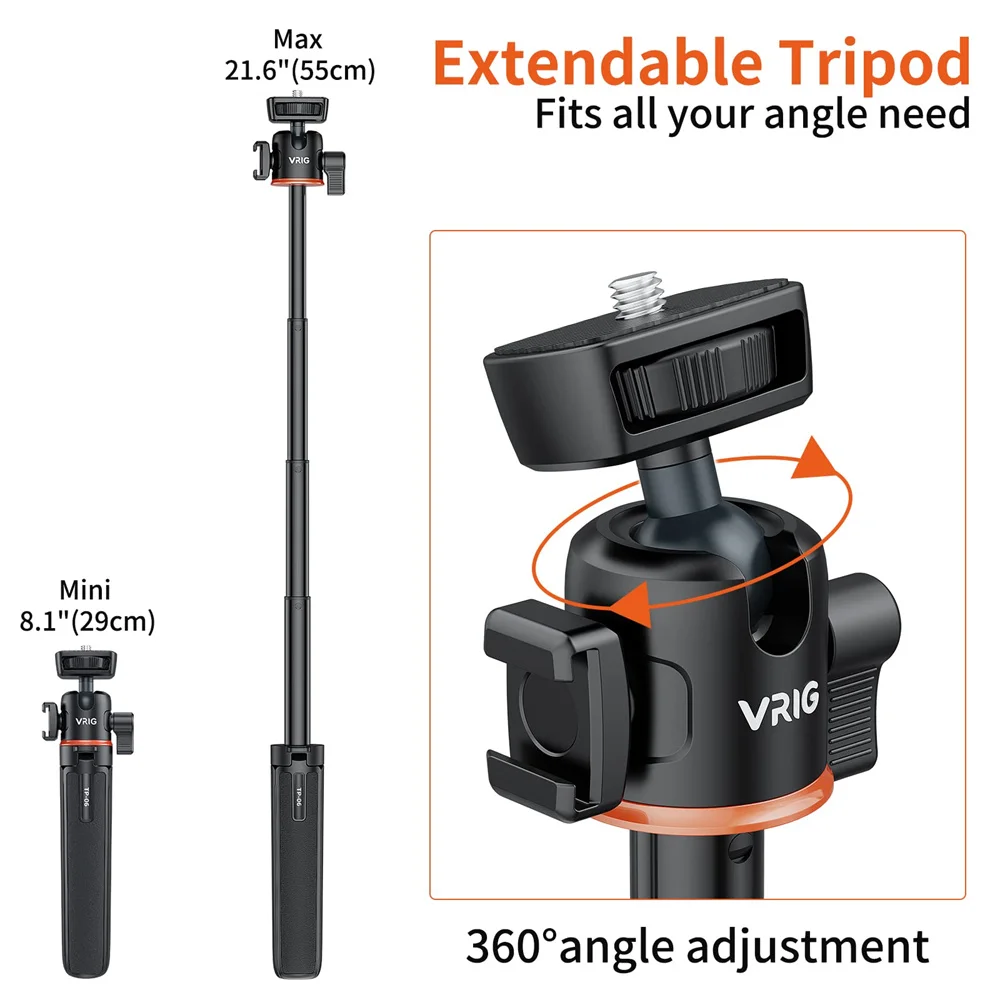 Magnetic Extend Selfie Stick Tripod w 1/4\