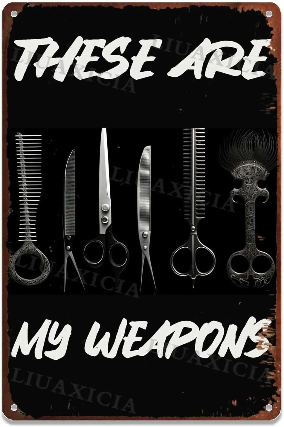 Metal Tin Sign These Are My Weapons For Home Bar Room Diner Garage Kitchen 8.00