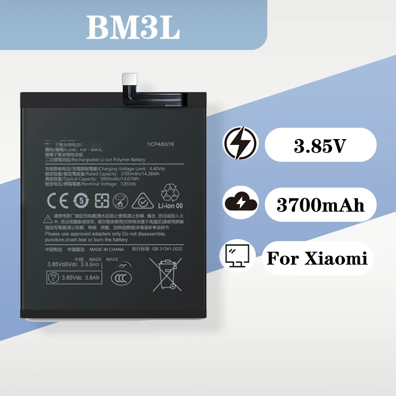 Mi9 Genuine Battery 3.85V 3800mAh Premium Quality for Xiaomi Mi 9 BM3L Large Capacity Nine Electric Panel