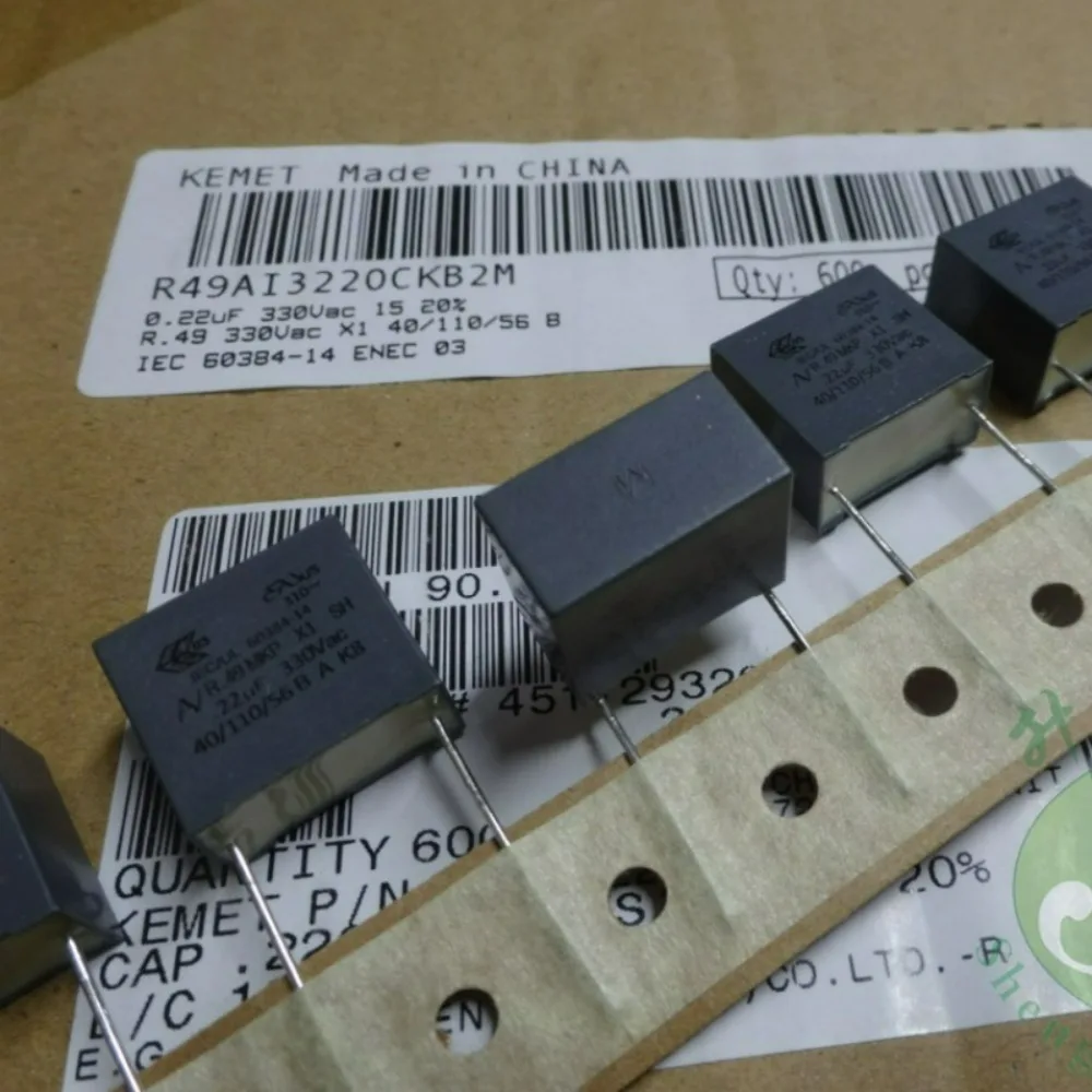 10pcs/lot AV R49 0.22uf 330VAC 220nf u22 224 M X1 Series Brand New 15mm Film Capacitor R49AI3220CK