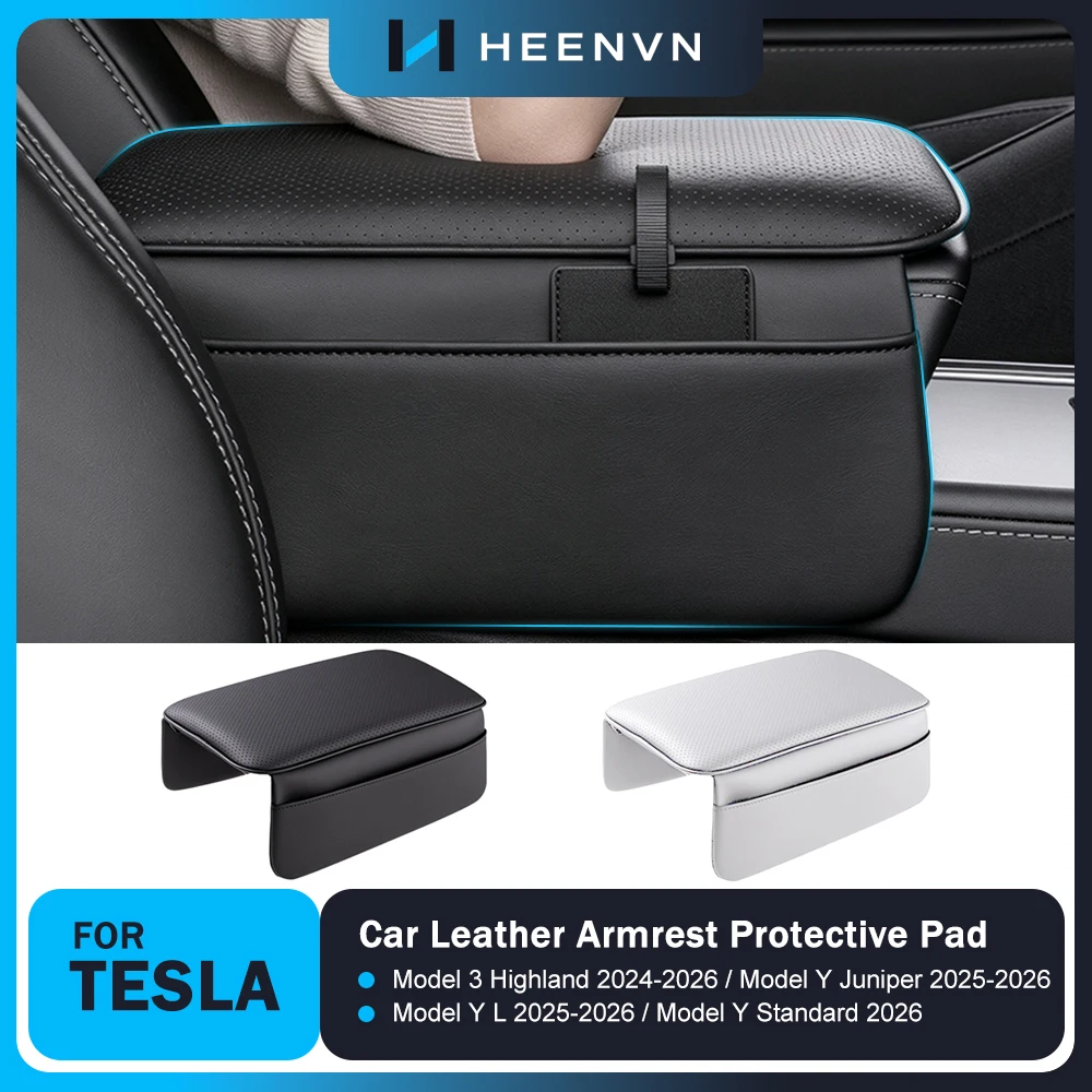 heenvn-for-tesla-model-y-juniper-yl-3-highland-2025-2026-leather-armrest-pad-central-armrest-box-cover-soft-case-car-accessories