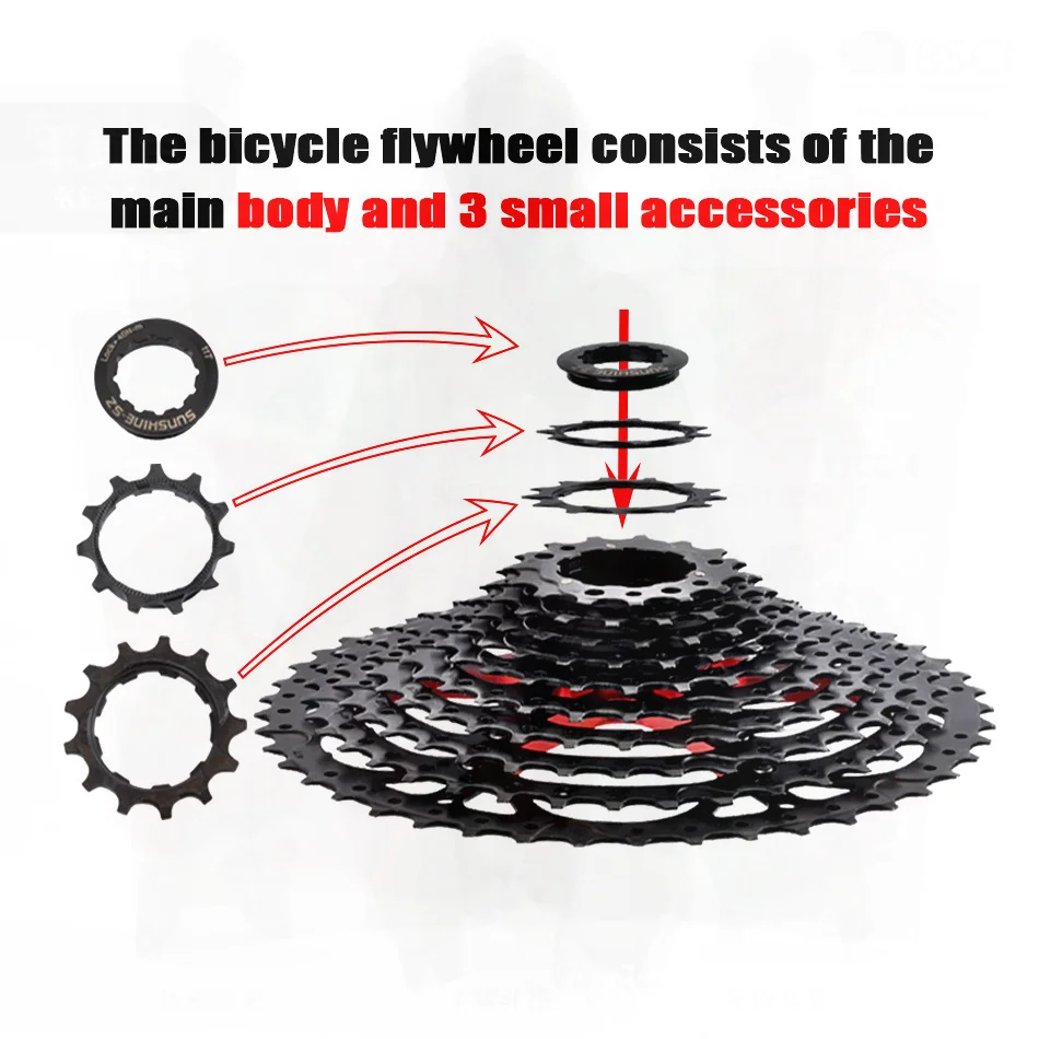 

Велосипедный маховик Rihui с регулируемой скоростью, совместимый с кассетой Shimanosram, большой передаточное число, велосипедный аксессуар, черный