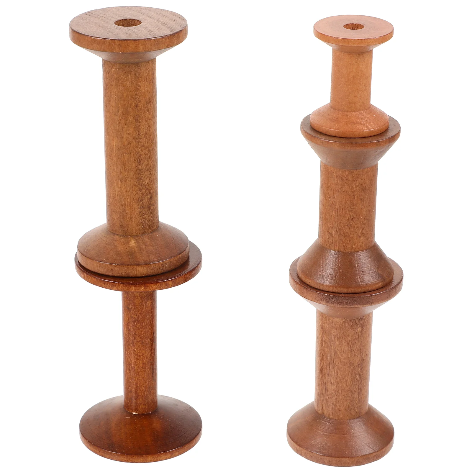 

5 Pcs Vintage Spool Sewing Machine Thread Holder Wooden Embroidery Weaving Bobbins