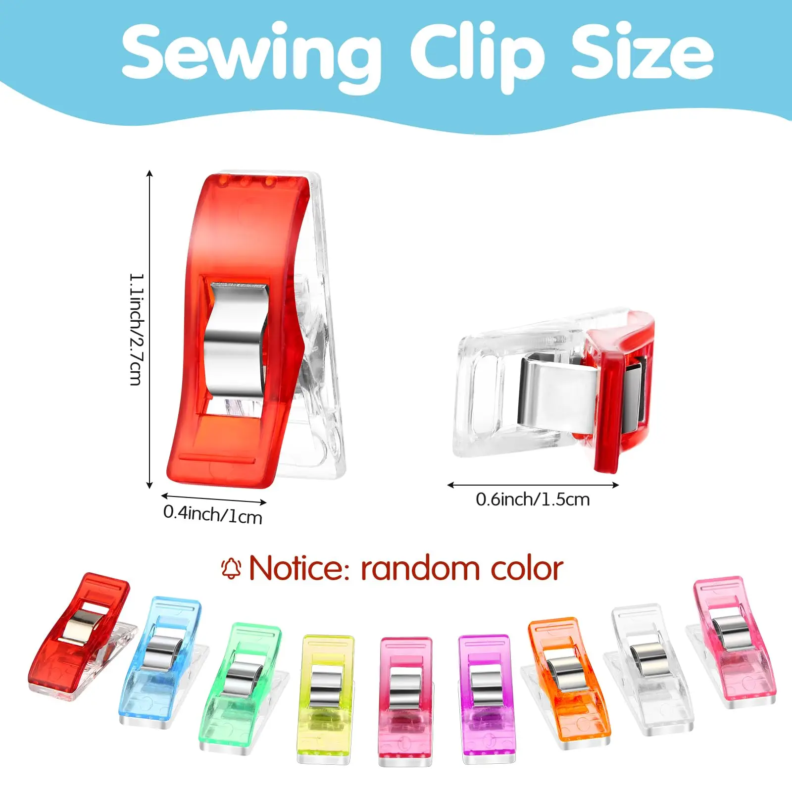 50Pcs/Set Sewing Clips Colorful Clips Plastic Craft Crocheting Knitting Safety Clip Assorted Color Binding Clip Paper