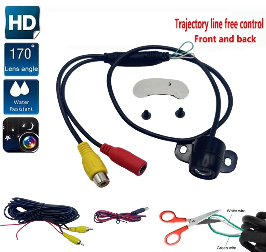High-definition Reversing Camera Front Rear View Camera Blind Spot Parking Auxiliay CCD Butterfly Waterproof and Sunscreen Night