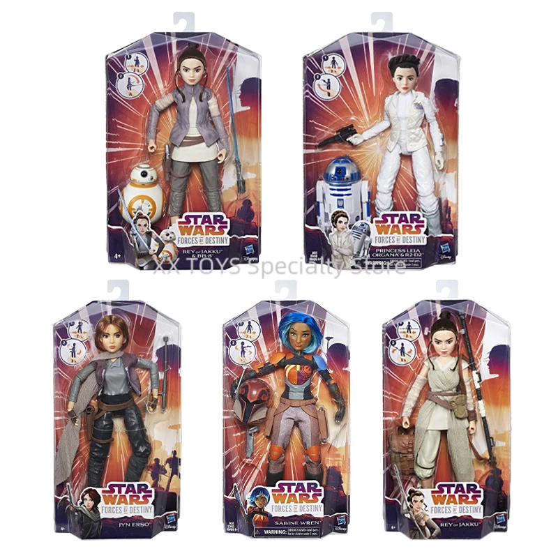 

Star Wars Forces of Destiny Princess Leia Organa 12 Inch Adventure Set Rey of Jakku and BB-8 Sabine Wren Action Figure Toy Sets