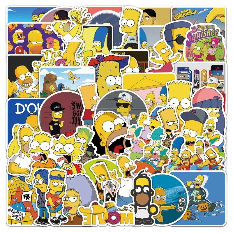 50PCS Simpson Cartoon Animation Notebook Phone Case Suitcase Water Cup Refrigerator Graffiti Waterproof Stickers Wholesale