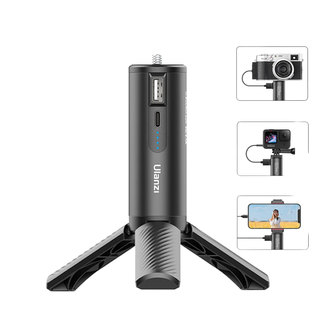 

Enough stock Hot selling 5000mAh Power Bank 10W Hand Grip Battery Handle with Mini Tripod Type-C Rechargeable for Phone Camera