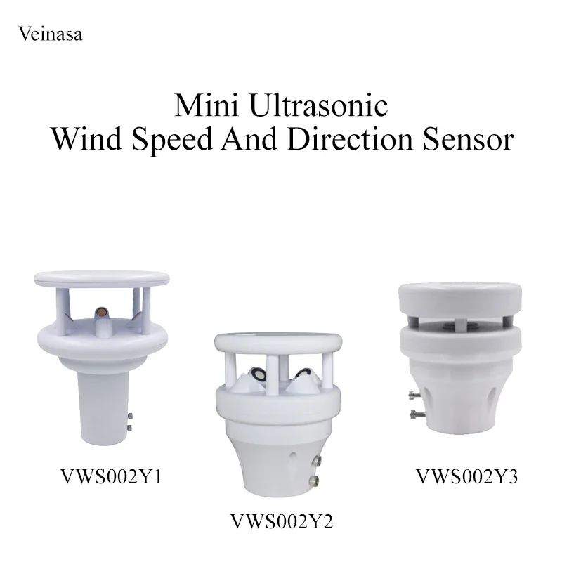 

2026 Veinasa VWS002Y1 Mini Ultrasonic Wind Speed Direction Sensor ABS Material 0-60m/s Resolution 0.1m/s Starting Wind Speed 0.3