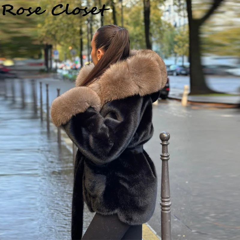 Engrossar quente casaco de pele do falso feminino vintage retalhos gola peluda manga com capuz jaquetas rendas até bolso outerwear nova senhora casacos