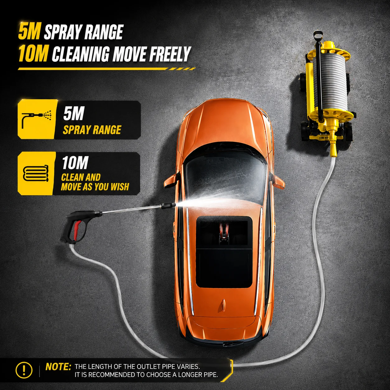 220V Household High Pressure Car Washer Roller Mobile Boost Water Gun Portable Cleaning Machine for Car & Yard Use