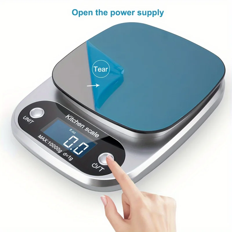 Precision Digital Kitchen Scale - 5kg/10kg Capacity LCD Display Auto Shut-Off Battery Operated (AAA Not Included) - Essentia