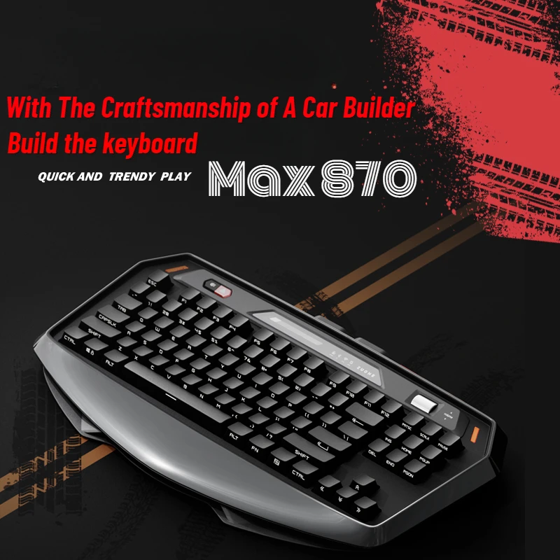 Max870 Mechanical Keyboard Racing Car Design Wireless Tri-mode Gasket Hot-Swap RGB Custom 80% Office Gaming Keyboard PC Laptop