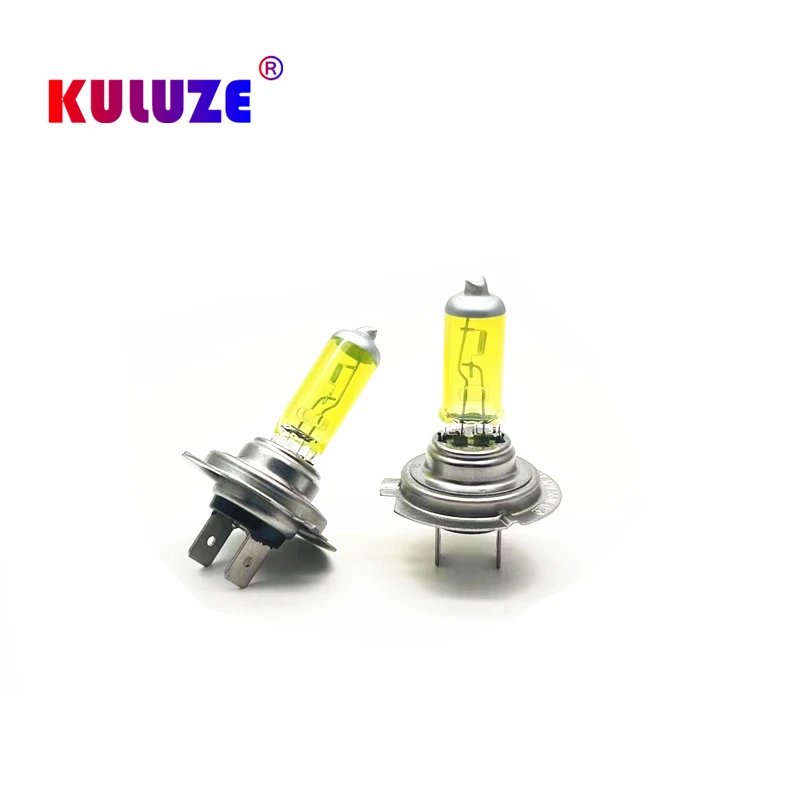 Halogen Bulb H7 Yellow 12V 55W 3000K Quartz Glass Xenon Car HeadLight Auto Lamp 2 PCS