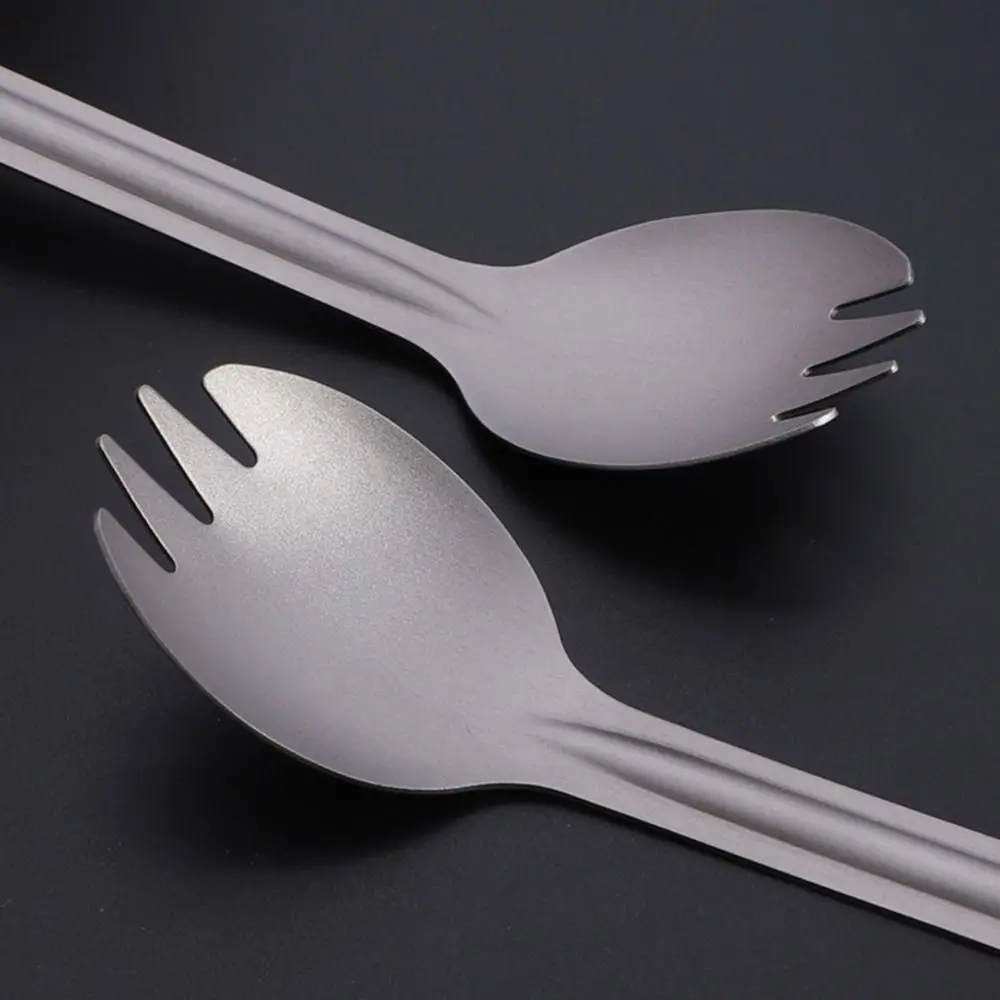 High Quality Portable Titanium Spoon Long Handle Environmental Light Titanium Cookware Cutlery Fork Chopsticks Outdoor Tool