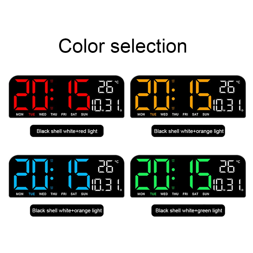 Electronic Digital Clock With 5 Modes Voice Control Adjustable Brightness Table Clock For Office Living Room Bedroom Decor