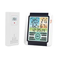T88C Wireless Temperature Humidity Sensor LCD Digital Screen Temperature Sensor with Clock Function for Home Indoor Outdoor
