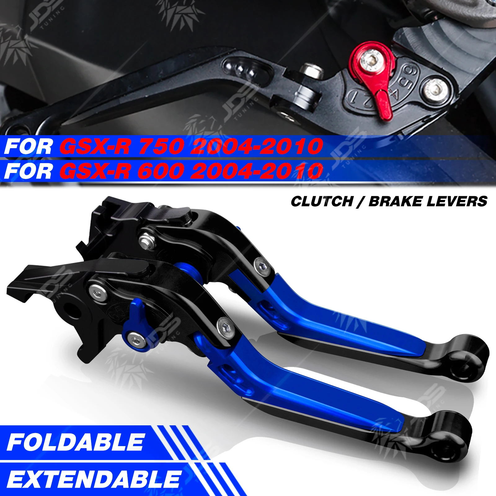 

JDSTUNING For Suzuki GSXR 750/600 2004-2010 Clutch Lever Brake Lever Set Foldable Adjustable Handle Levers Accessories Parts