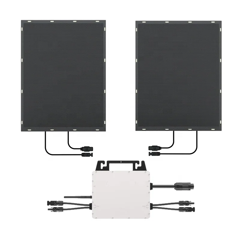 Micro Inverter Integrated Balcony PV System, Compatible with 2/4/8 Flexible Panels, Wall Mount