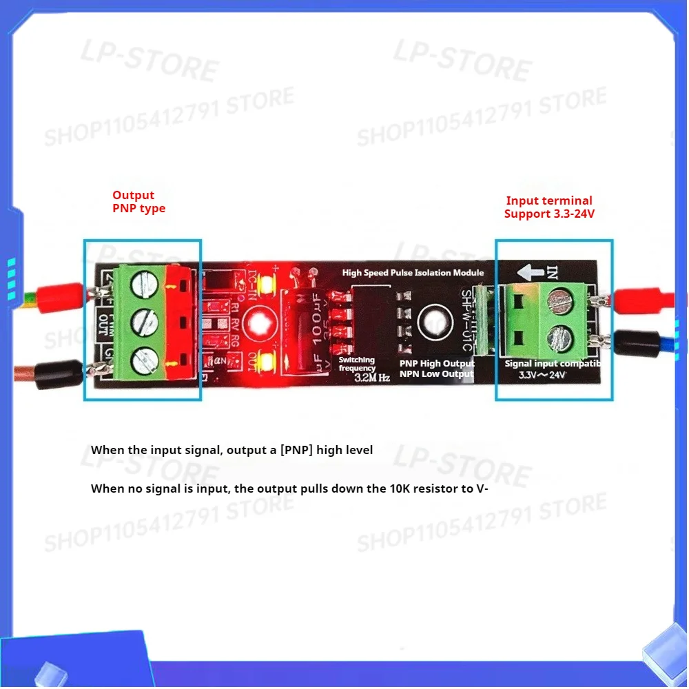 High Speed Pulse To PWM Converter Optocoupler Isolation 3.3V/5V/12V/24V 3MHz For PLC NPN PNP 12-24V Signal Interface Module