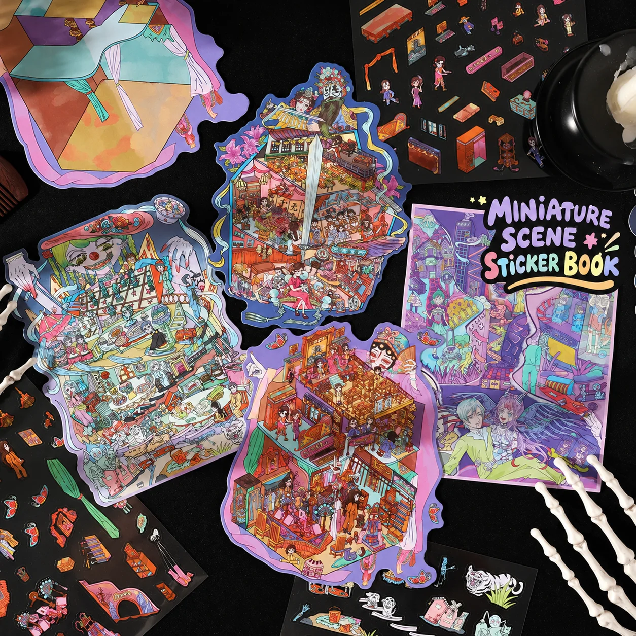 Endless Weird Horror Series Diorama Stickers 3D Miniature Scene Creative Cartoon Stickers for DIY Crafts Scrapbooking Decor