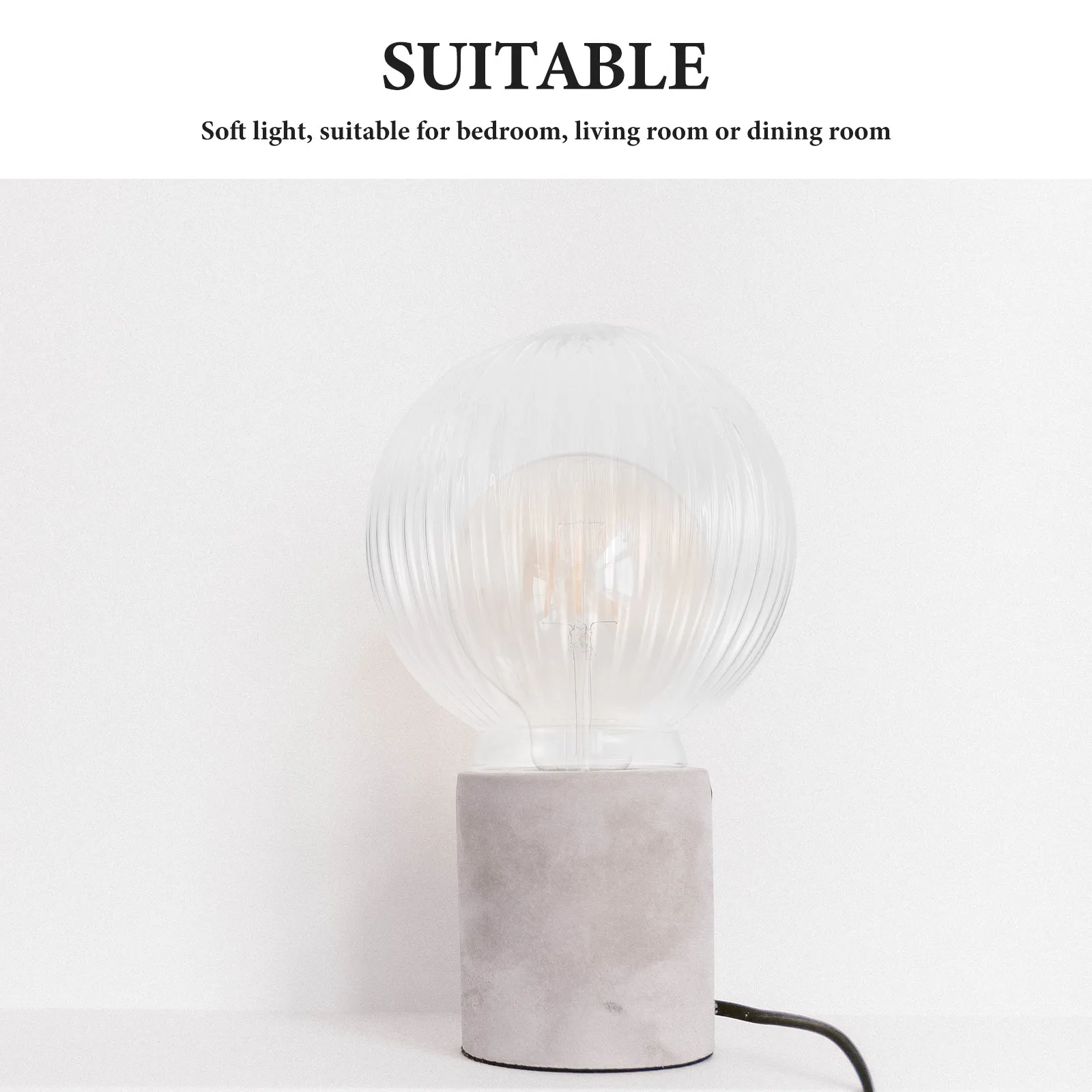 Striped Glass Shade Globe Pendant Ceiling Lamp Diffuser Decorative Lamp Shade Replacement Home Living Room Bedroom Dining