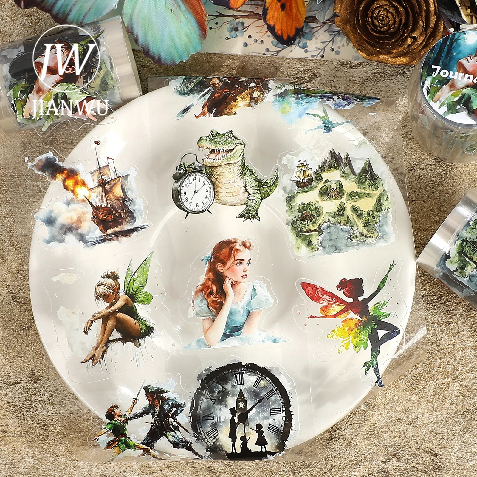 JIANWU 60 مللي متر * 200 سنتيمتر خمر نيفرلاند خرافة المشهد المواد الكولاج سكرابوكينغ PET الشريط الإبداعية DIY بها بنفسك مجلة القرطاسية