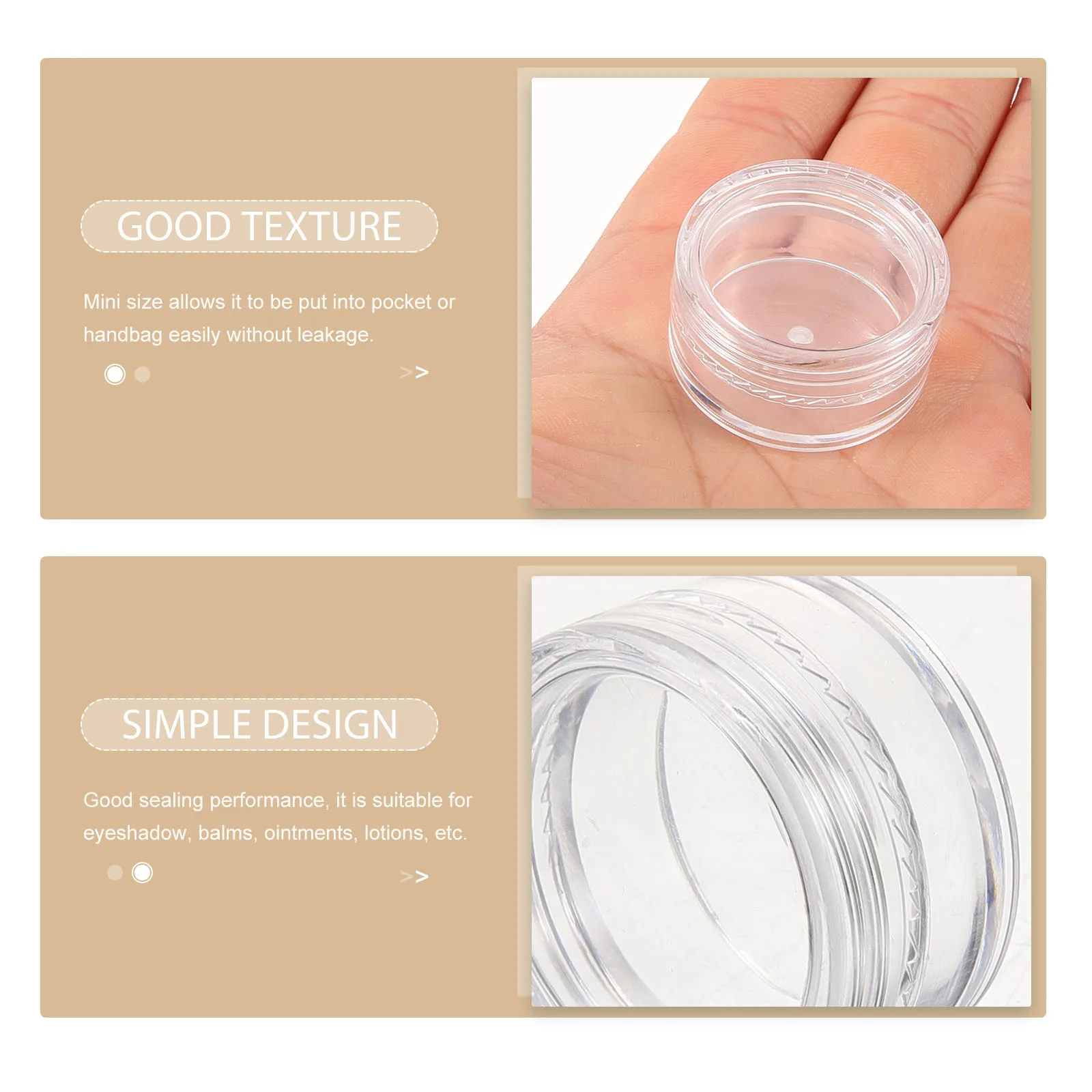 

20 pcs 5G Round Cream Bottle Separated Travel Bottle Leakproof Refillable Container Transparent Lightweight For Food