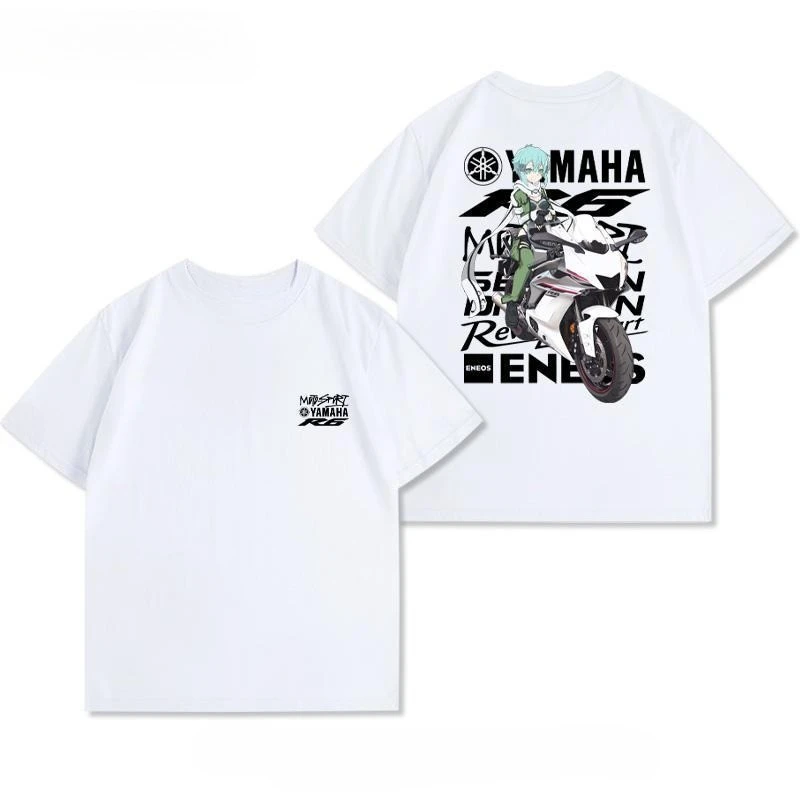 

Yamaha R6 Two-dimensional Joint Motorcycle Locomotive Summer Short-sleeved T-shirt Pure Cotton Clothes Loose Casual Tide Summer