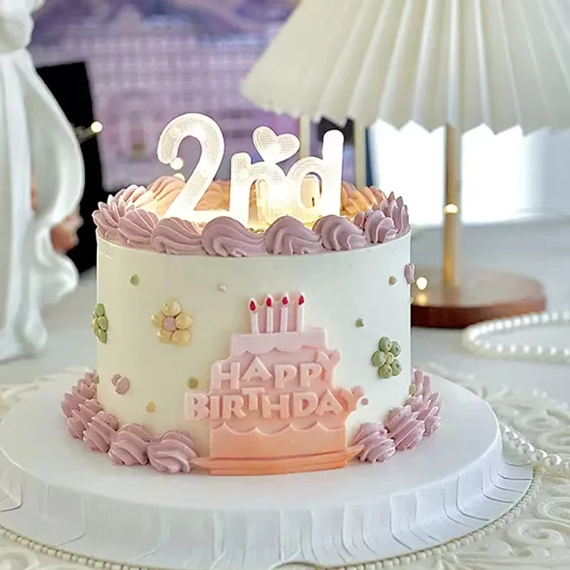 Number Lights Cake Toppers Kids Happy Birthday Cake Decorations Boy Girl 1st 18th LED Light Wedding Anniversary Party Supplies
