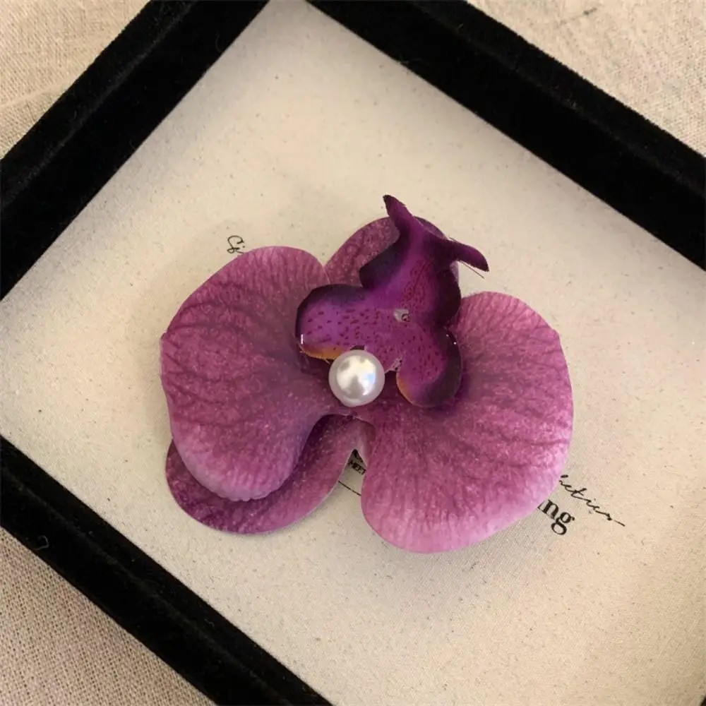 

Cloth Flower Hair Clip Butterfly Orchid Korean Style Orchid Flower Hairpin Pearl Female Hair Accessories Girl Hair Clip Beach