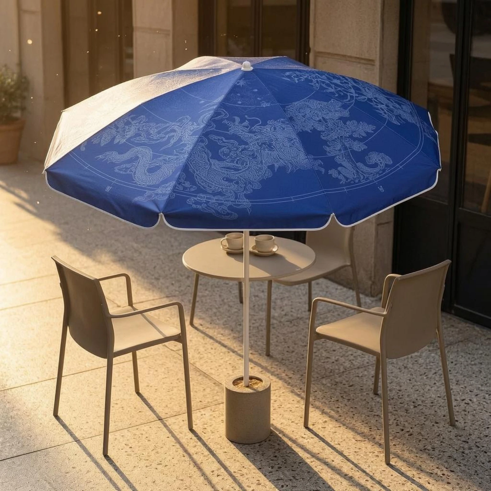 Octagonal Sun Umbrella Portable Dragon Phoenix Umbrella