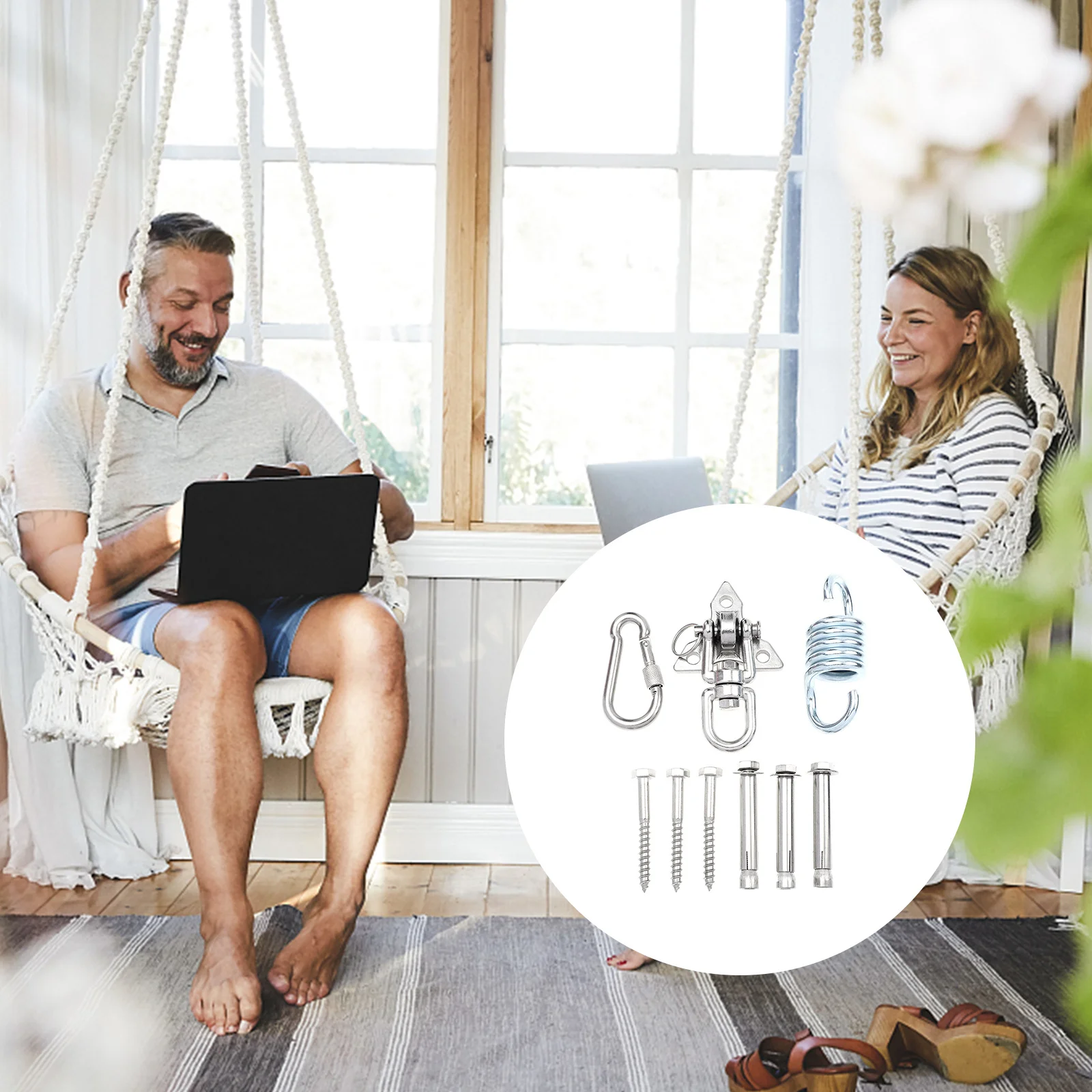 

1Set Lightweight Hammock Buckle Kit Excellent Load Bearing Capacity for Swings Fitness Equipment Indoor Outdoor Hanging