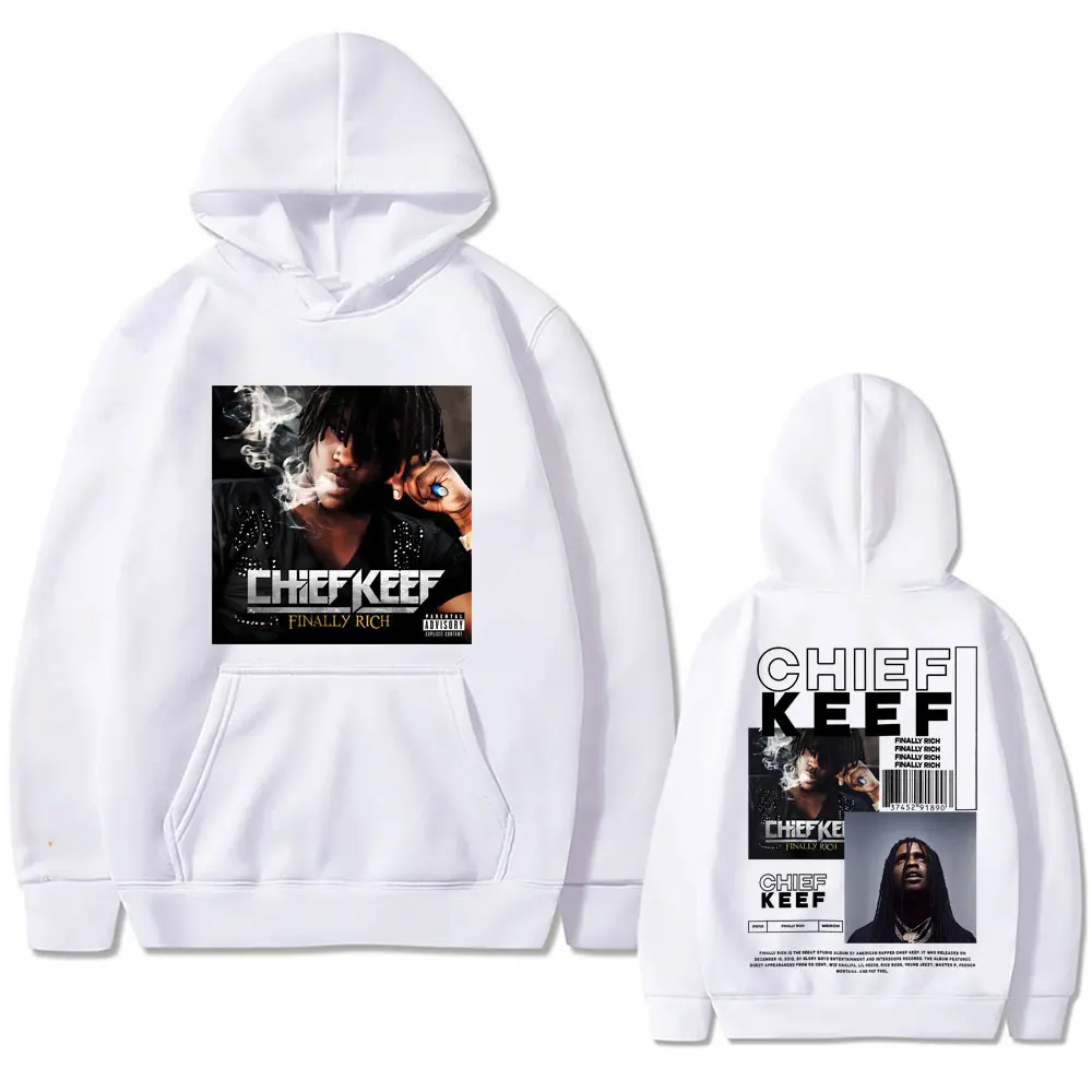 Rapper Chief Keef Men Hip Hop Vintage Street Hoodie Finally Rich Print Sweatshirt Women's Fashion Long Sleeve Oversized Hoodies