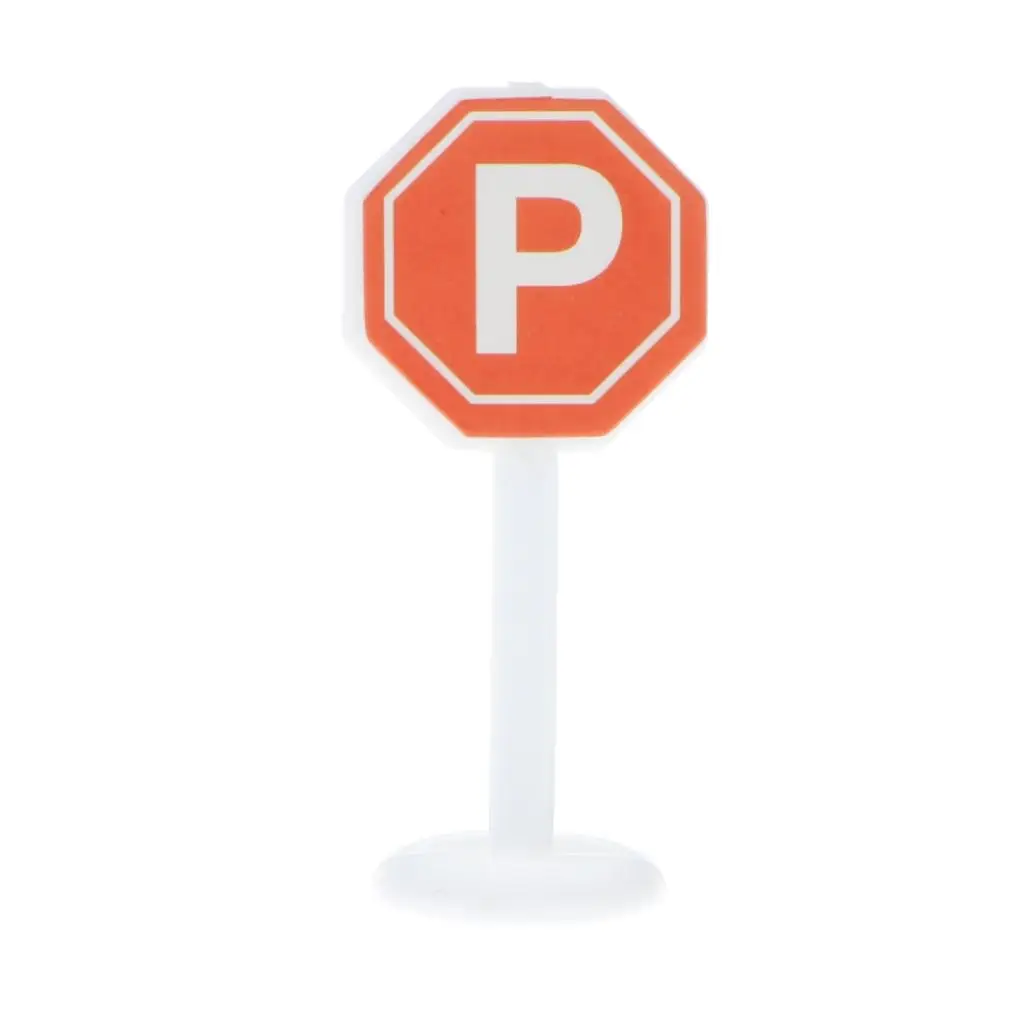 Plastic Play Traffic Signs Durable Road Safety Toy Educational Street Sign Set for Cooperative Pretend Play Kids Activities