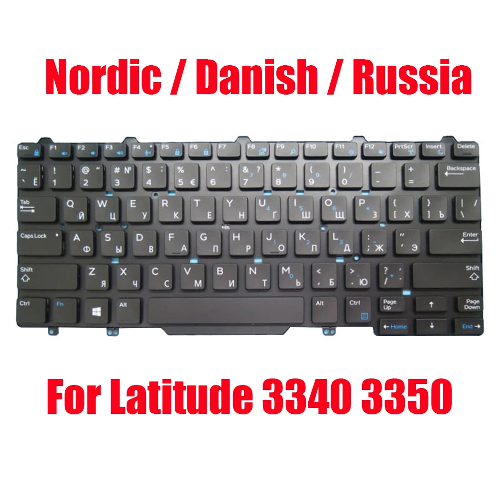 NE DM RU Keyboard For DELL For Latitude 3340 3350 0VW6J9 VW6J9 084FR1 84FR1 094F68 94F68 Nordic Danish Russia New