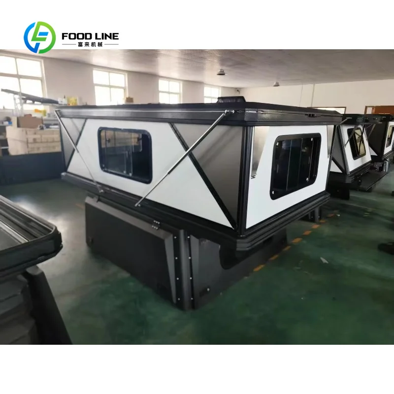 Customized Camping Pickup Truck Rooftop Tent Aluminum Alloy Half Cover for Camper Pickup Vehicles
